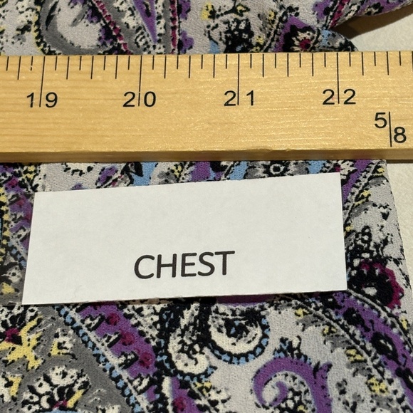 J. Jill Women 3/4 Sleeve Tunic Blouse Sz L Paisley Purple Office Mature Business - Picture 9 of 12